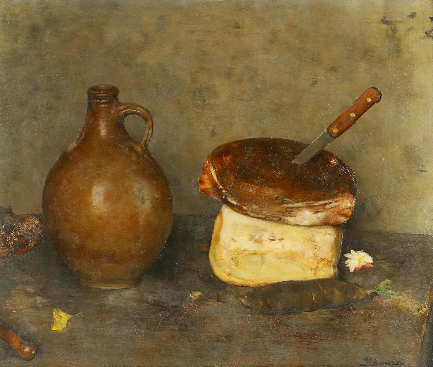Wilhelm Schmurr - Stillleben mit Tonkrug und Brot