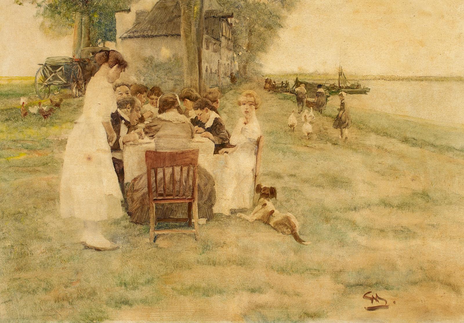 Wilhelm Schreuer - Mittagstafel am Rheinufer