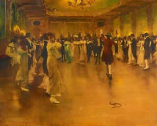 Wilhelm Schreuer - Tanzgesellschaft im Schloss. Auftakt zur Polonaise.