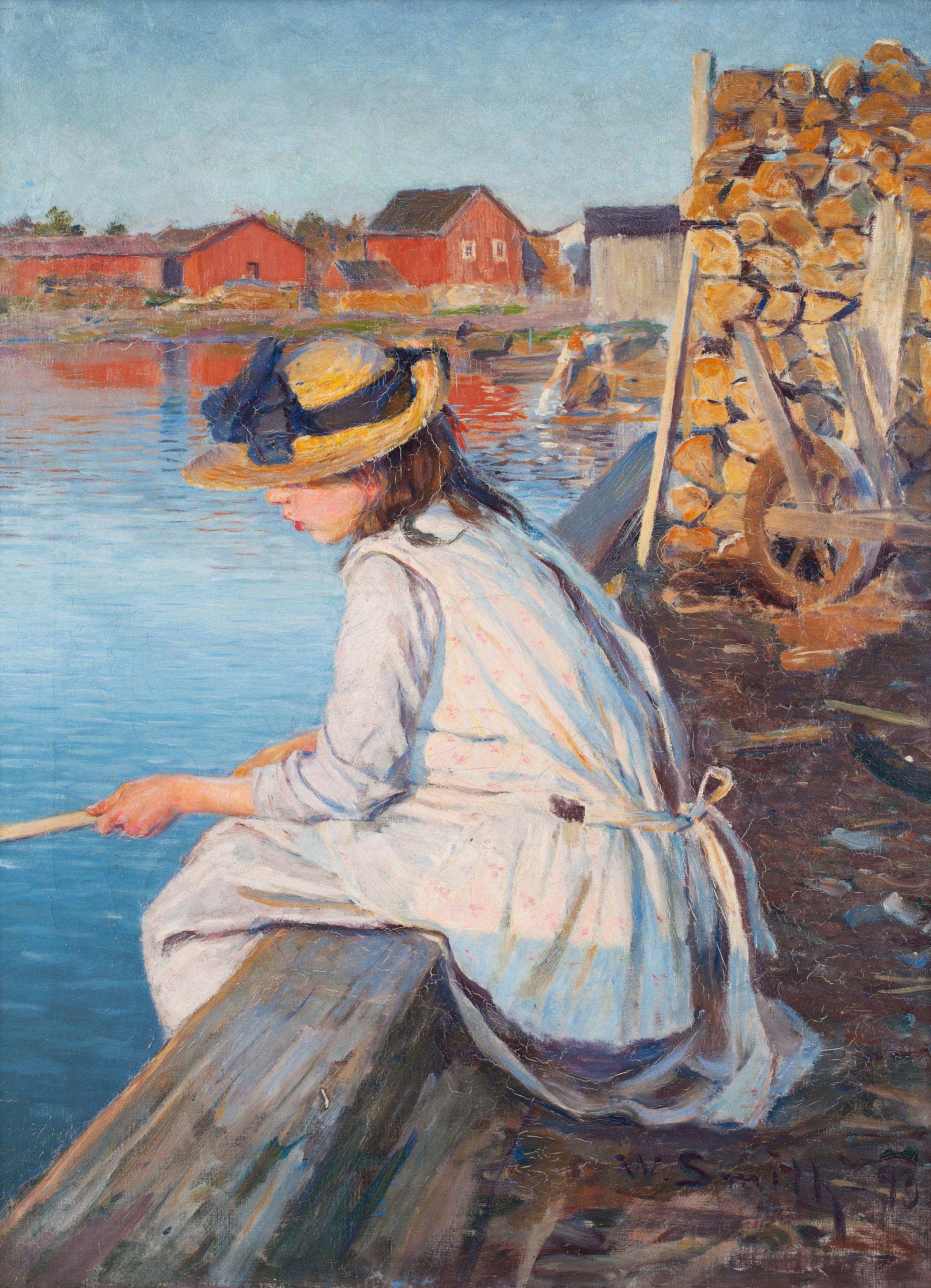 Wilhelm Smith - Girl fishing.