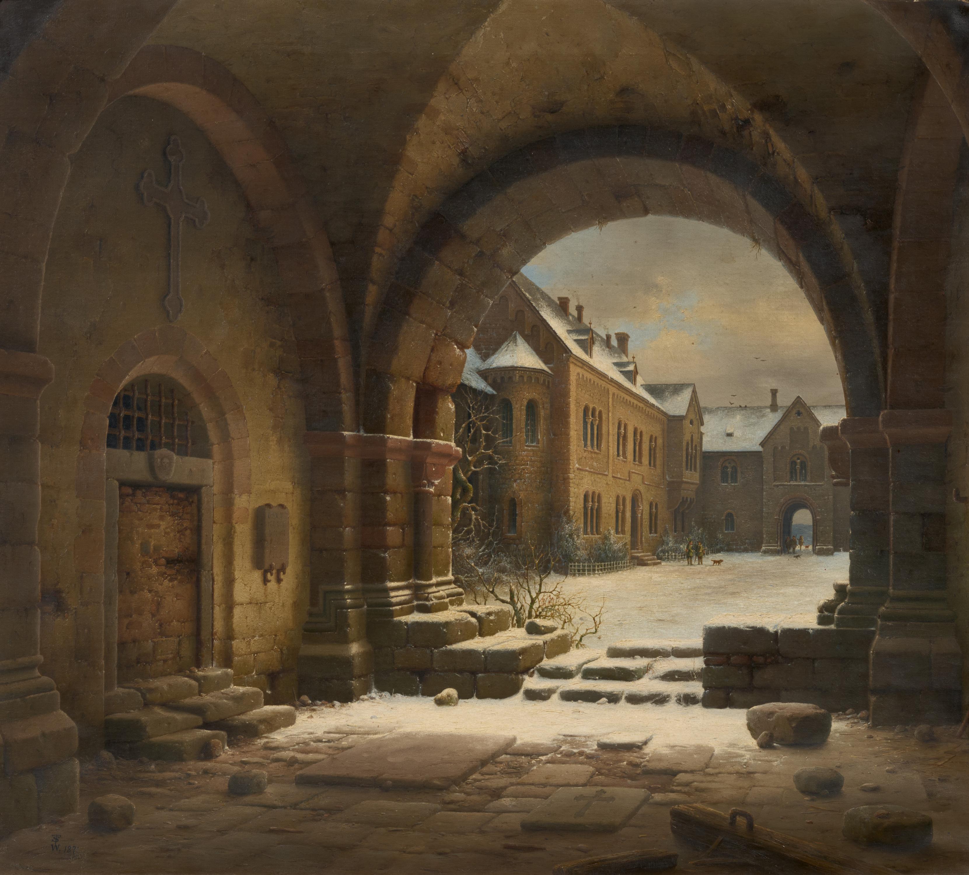 Wilhelm Steuerwaldt - Der Schlosshof in Ilsenburg im Harz.