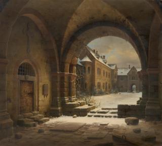 Wilhelm Steuerwaldt - Der Schlosshof in Ilsenburg im Harz.