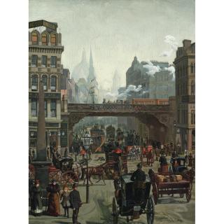Wilhelm Trübner - German Ludgate Hill, Strassenbild In London (Ludgate Hill, London)