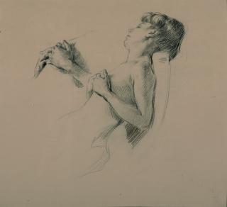 Wilhelm Trübner - Liegender Akt.