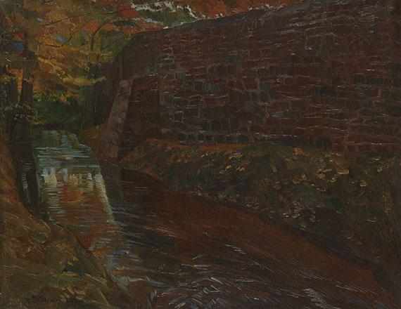 Wilhelm Trübner - Parkmauer in Amorbach