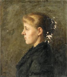 Wilhelm Trübner - Porträt einer jungen Frau im Profil