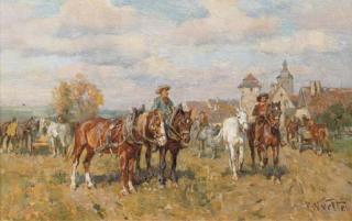 Wilhelm Velten - A rest during the ride