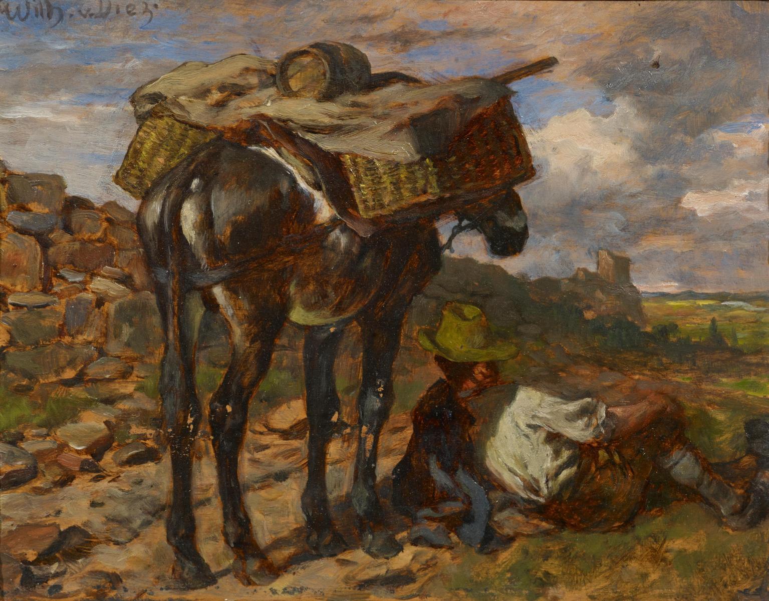 Wilhelm von Diez - Rastender Eseltreiber.