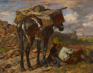 Wilhelm von Diez - Rastender Eseltreiber.