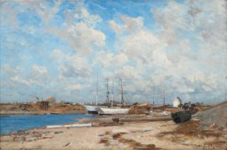 Wilhelm von Gegerfelt - French coastal scene with ships