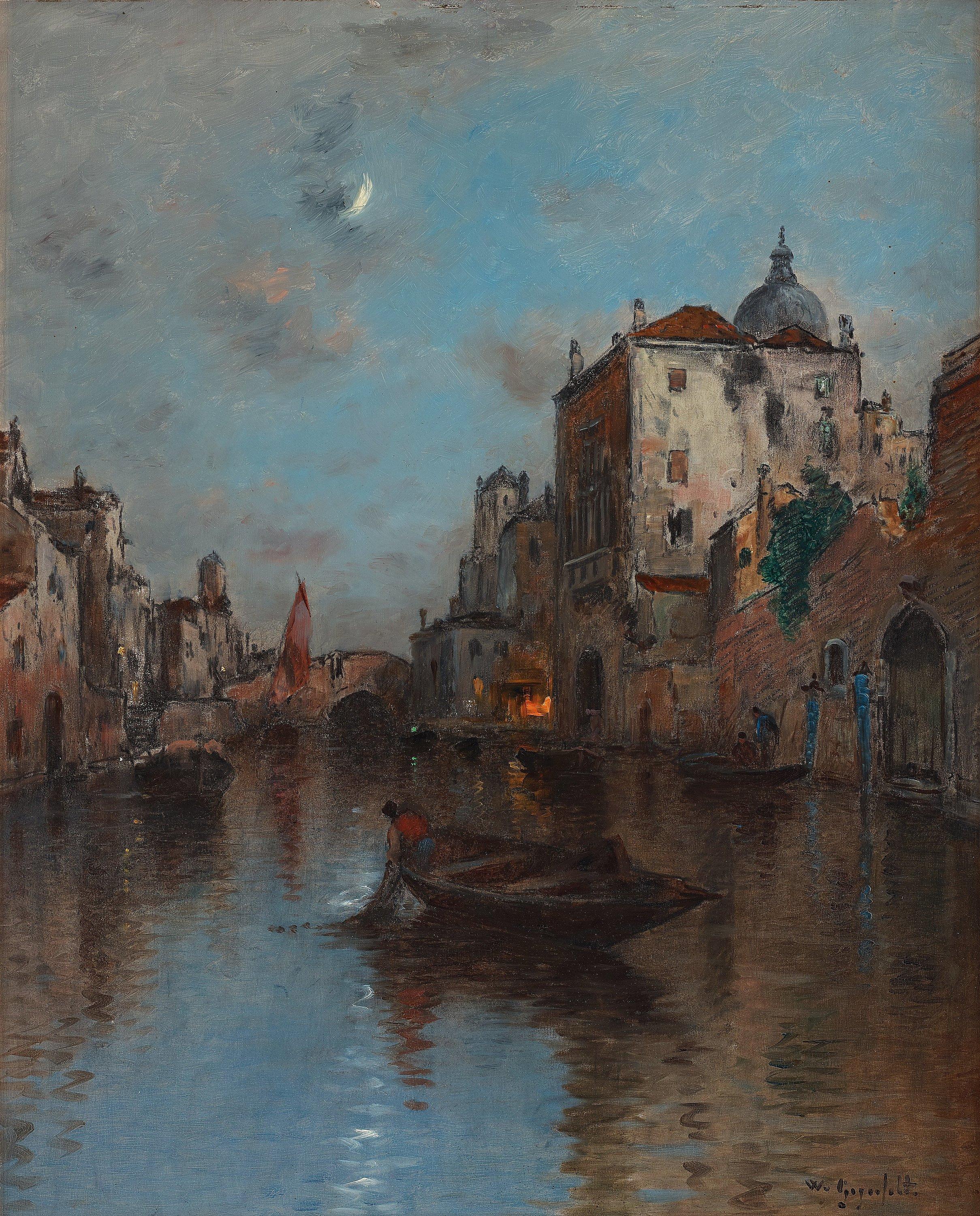 Wilhelm von Gegerfelt - Venetian canal scene