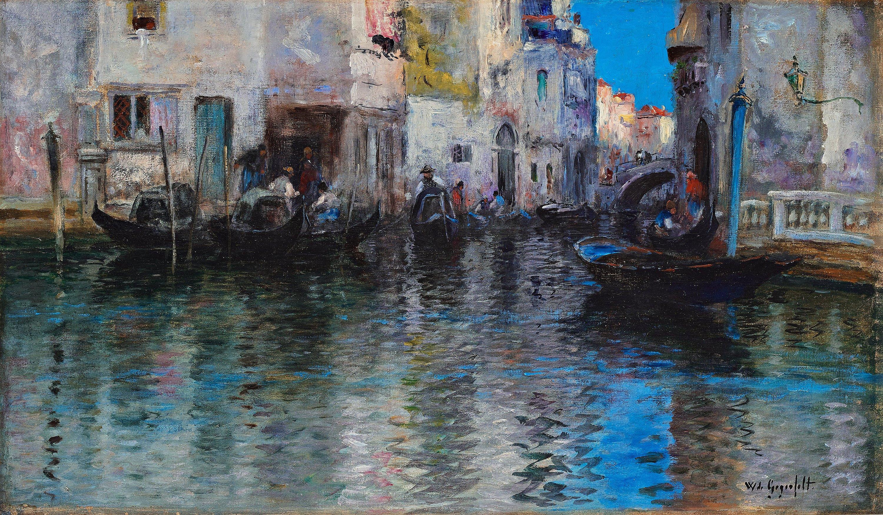 Wilhelm von Gegerfelt - Venetian canal scene