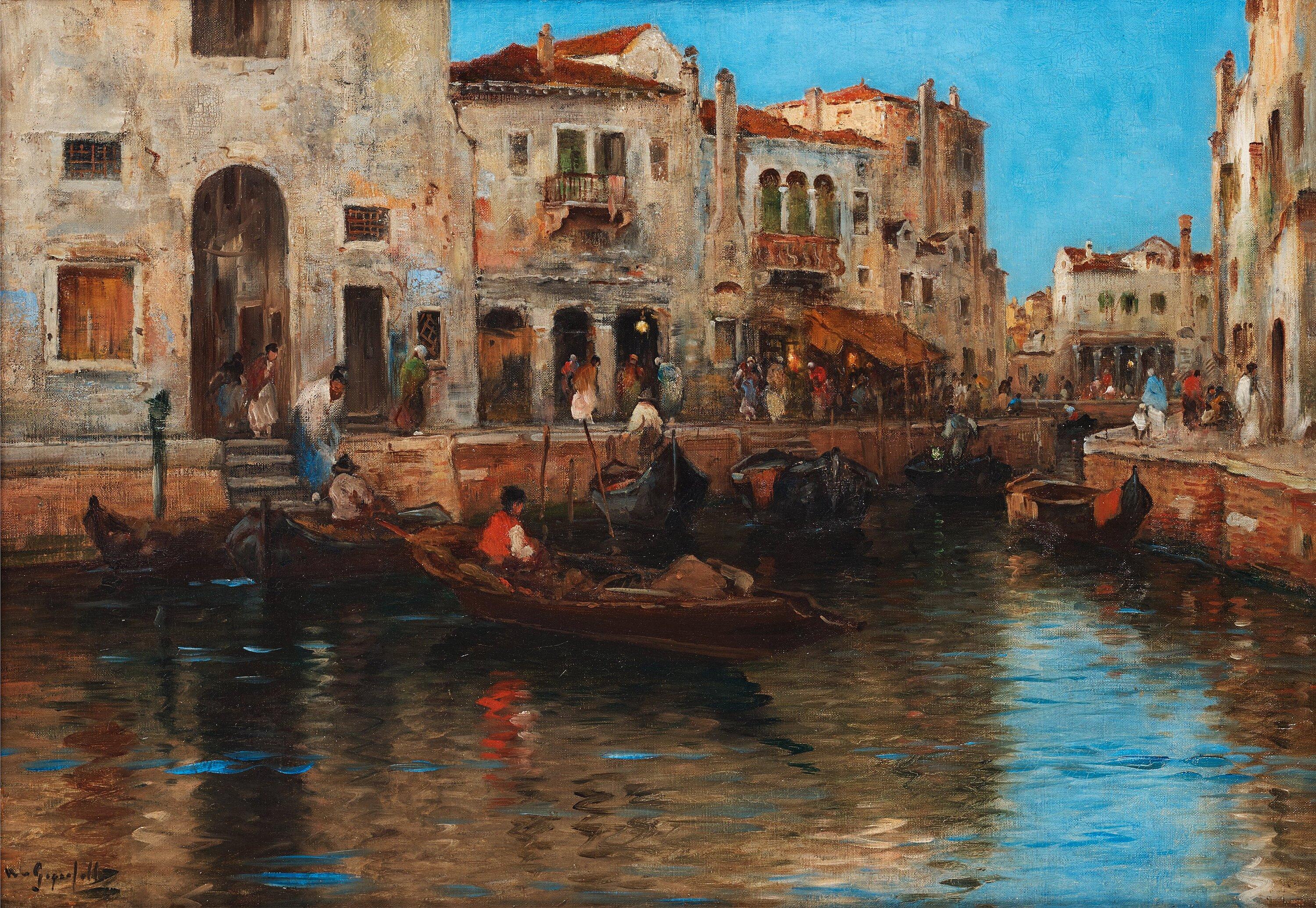 Wilhelm von Gegerfelt - Venetian canal scene