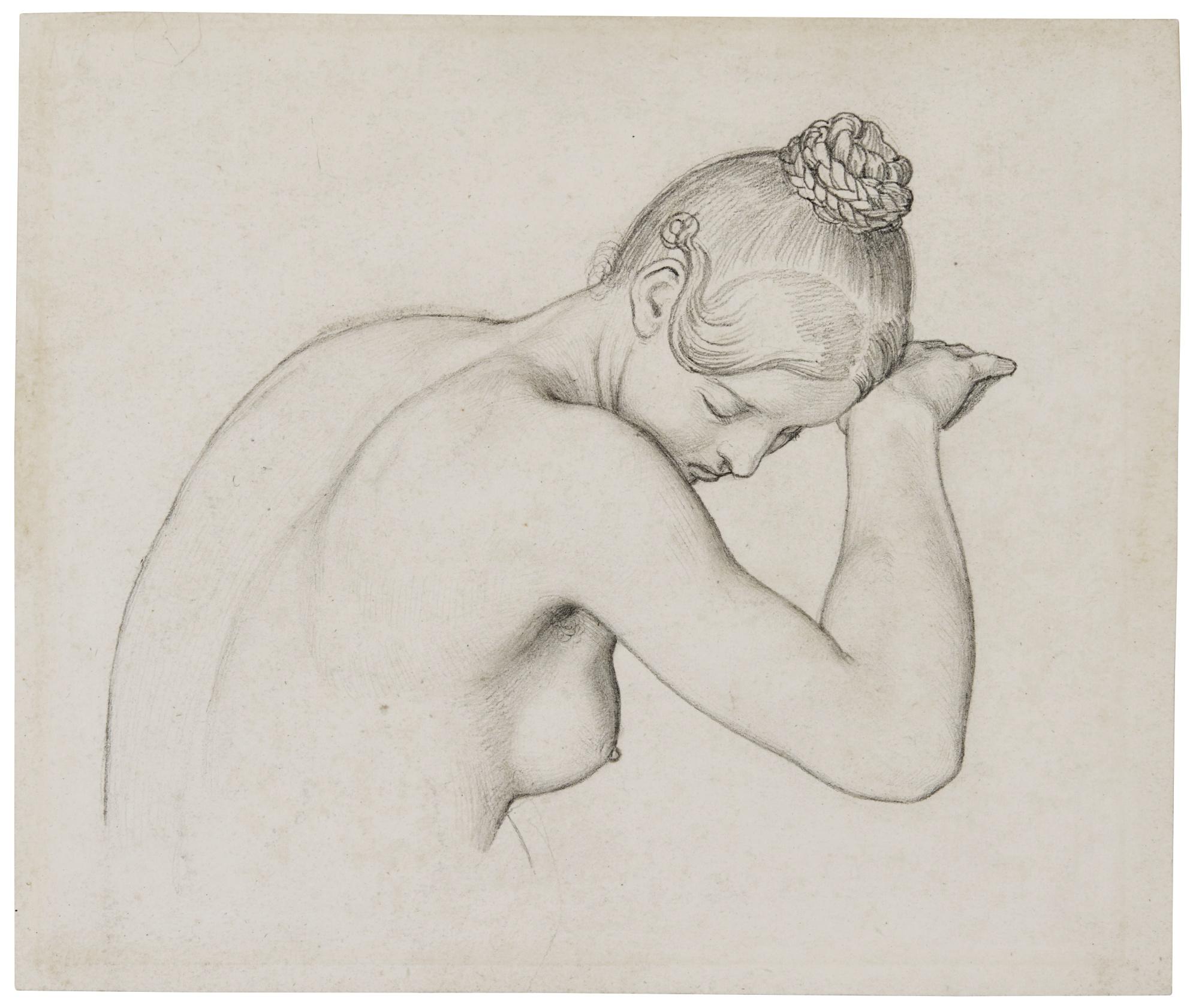 Wilhelm von Kaulbach - Female Nude, Half Length