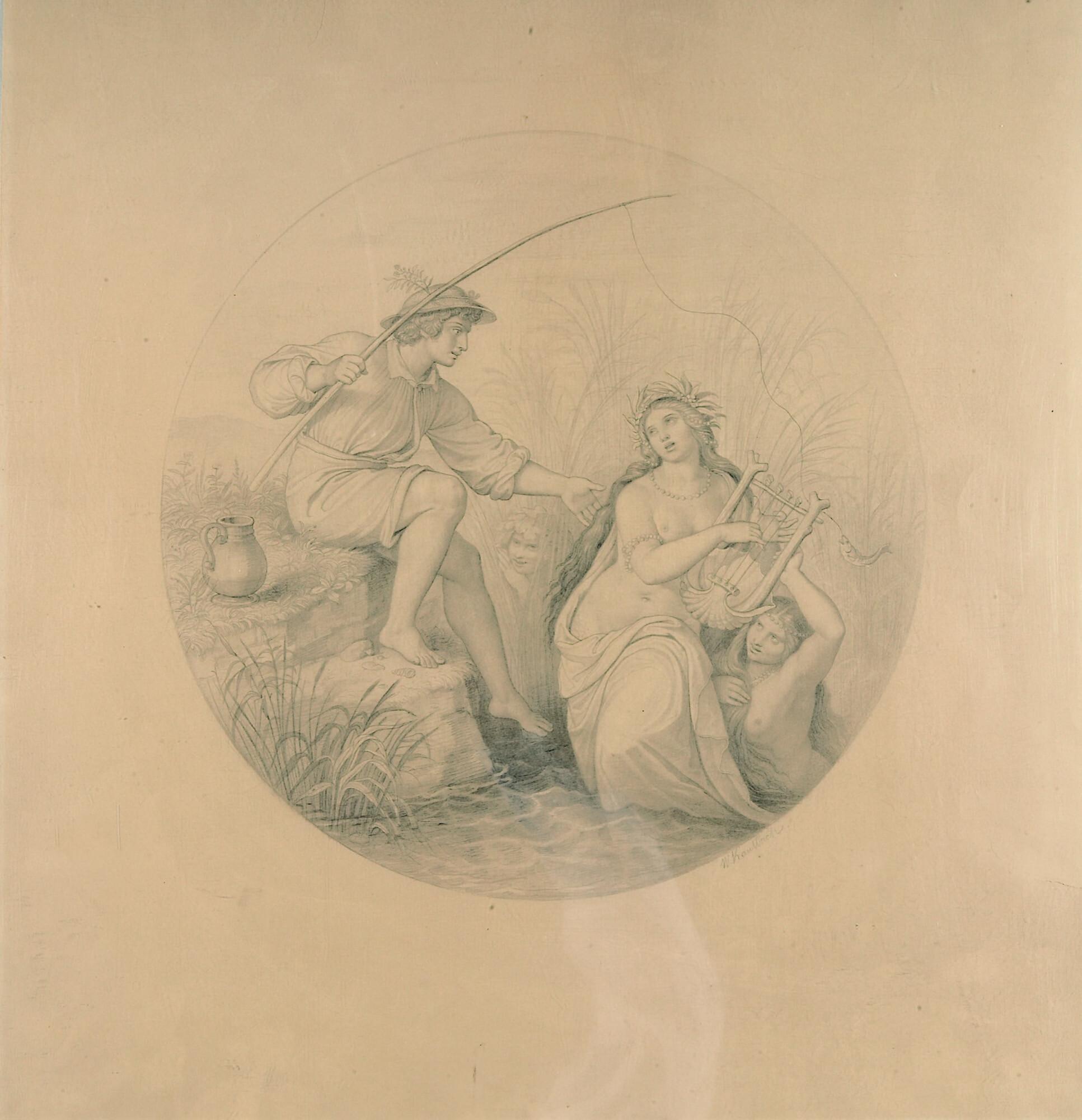 Wilhelm von Kaulbach - Fischer mit zwei Nixen.