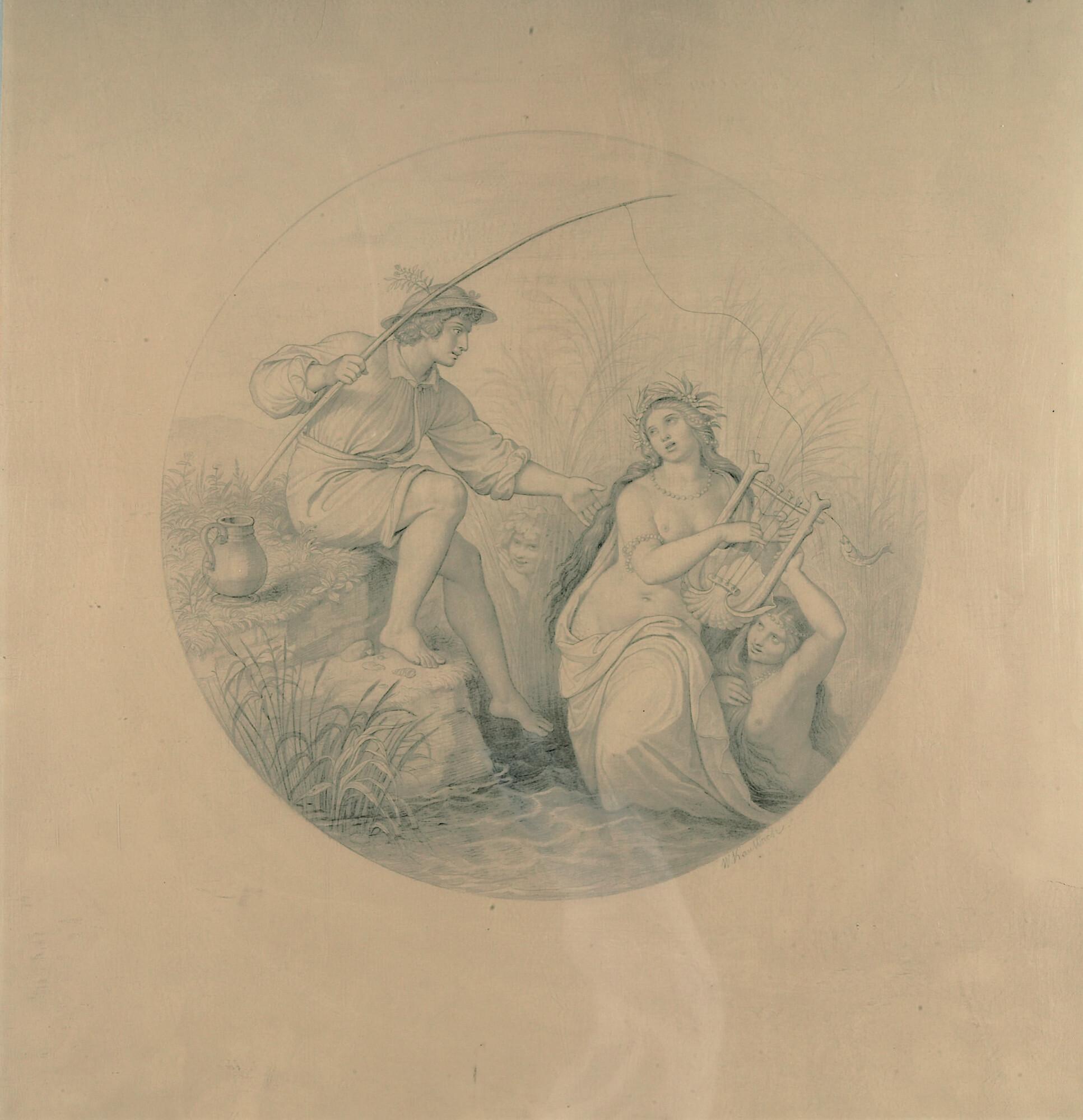 Wilhelm von Kaulbach - Fischer mit zwei Nixen.