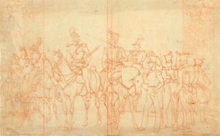 Wilhelm von Kobell - 2 Bll.: Bayerische Soldaten.