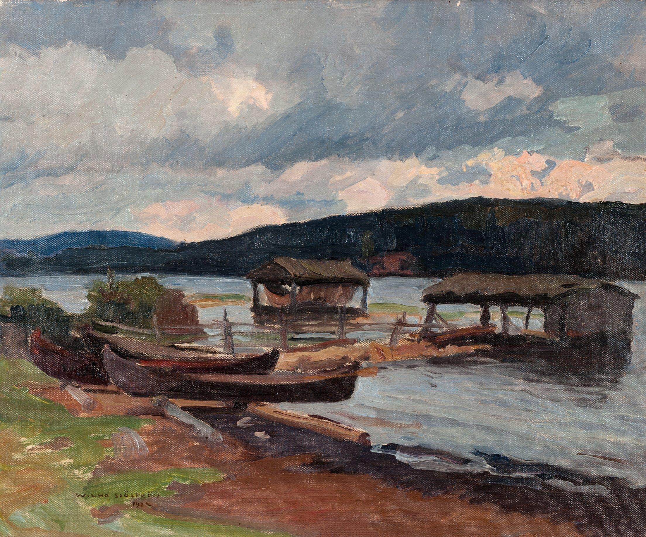 Wilho Sjöström - Boats On The Shore.