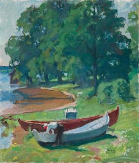 Wilho Sjöström - Repairing The Boats.