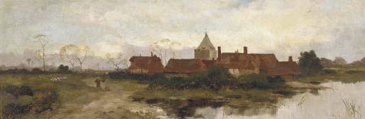 Will Anderson - Figures making their way home from a lakeside hamlet