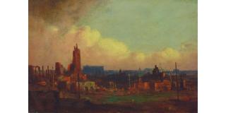 Will Sparks - San Francisco Ruins from Van Ness Avenue and California Street 12 x 18 in. framed 17 x 23 in.