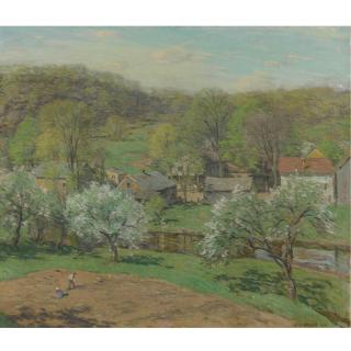 Willard L. Metcalf - The Village In Late Spring