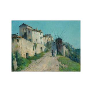 Willem Alexander Knip - A View Of A Village In The South Of France