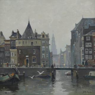 Willem Alexander Knip - A view of the Schreierstoren, Amsterdam