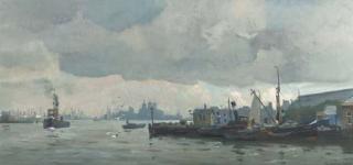 Willem Alexander Knip - Haven Amsterdam: Shipping on the IJ, Amsterdam