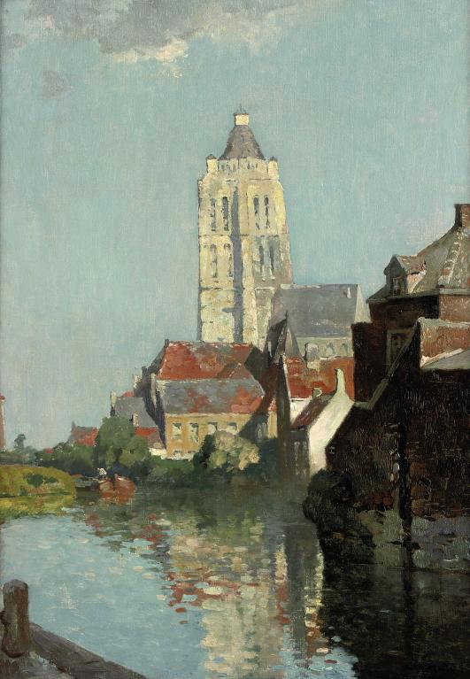 Willem Alexander Knip - Oudenaarde: a view of the tower Oudenaarde