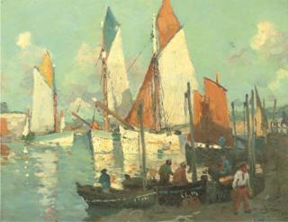 Willem Alexander Knip - The Harbour of Concarneau, Brittany