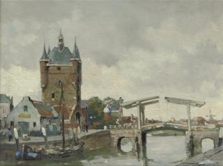Willem Alexander Knip - The Zuidhavenpoort on a summer\'s day, Zierikzee