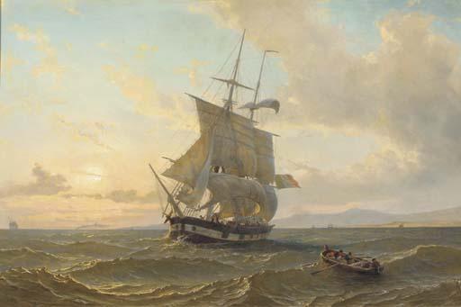 Willem Anthonie van Deventer - Setting course at sunset