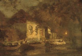 Willem Bastiaan Tholen - Avondgezicht bij Enkhuizen: dusk