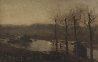 Willem Bastiaan Tholen - Barges on Het Kanaal, The Hague