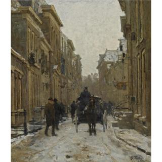 Willem Bastiaan Tholen - Dutch A Carriage In The Streets Of Voorburg