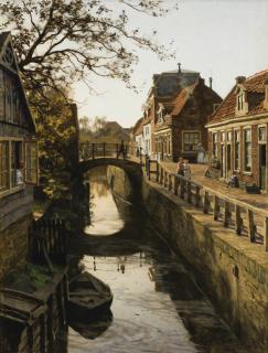 Willem Bastiaan Tholen - Dutch the Wegje With The Bleiswijkstraat Canal In Enkhuizen