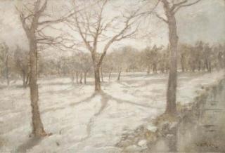 Willem Bastiaan Tholen - Sneeuw: A sunlit winterlandscape