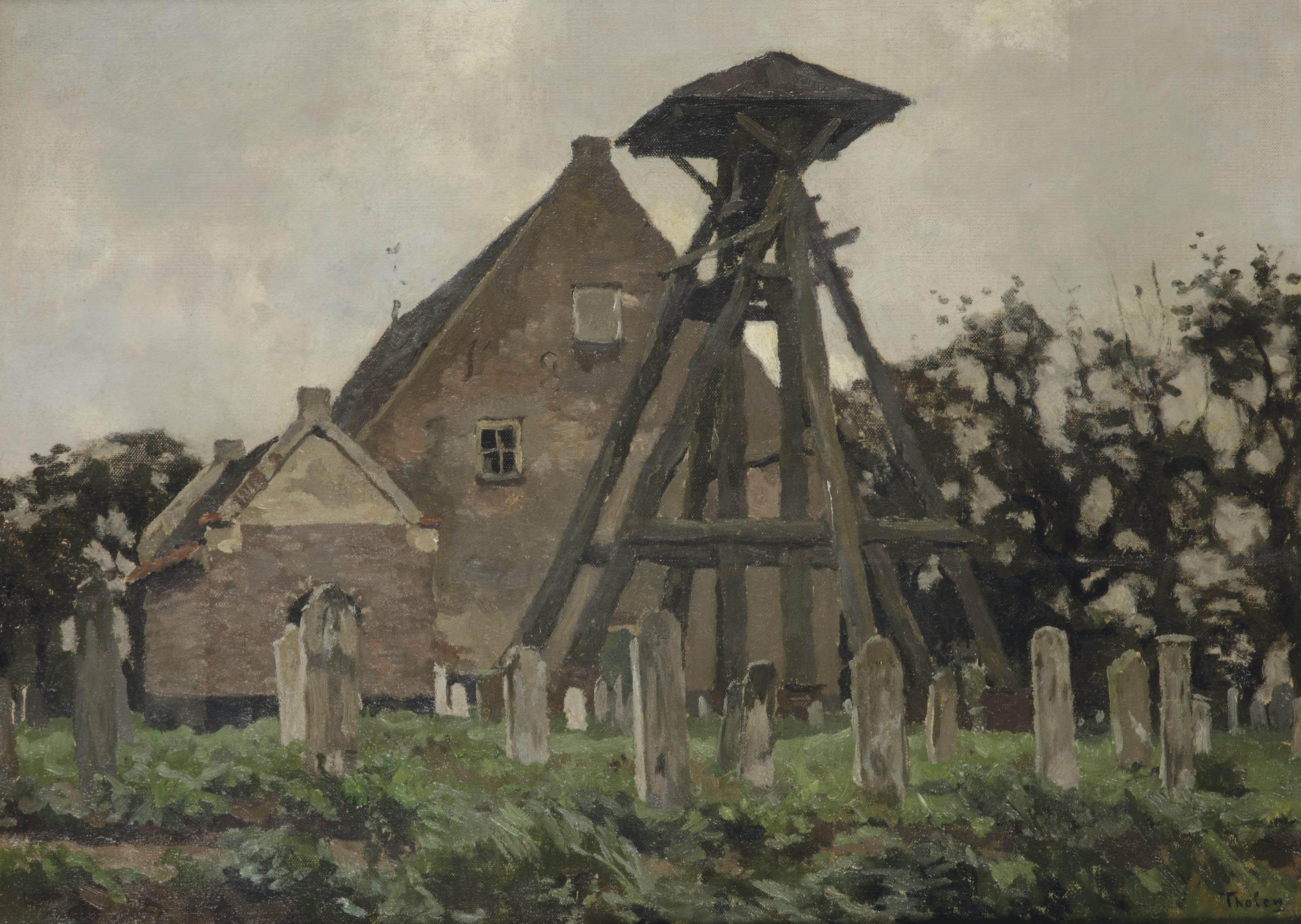 Willem Bastiaan Tholen - The church in Giethoorn with belfry