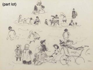 Willem Bastiaan Tholen - Two studies of children and their nannies