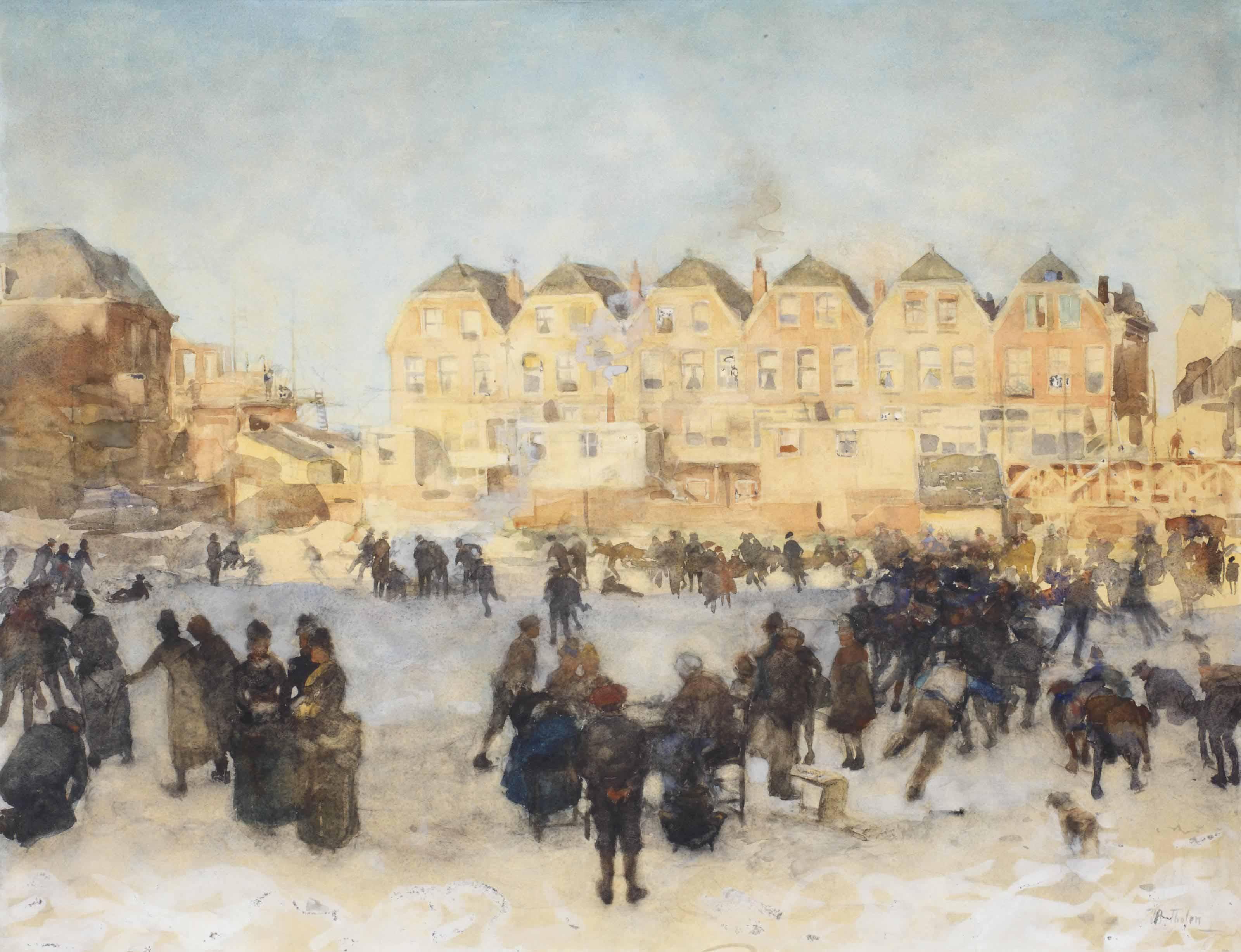 Willem Bastiaan Tholen - Winterfun on a sunny day, The Hague
