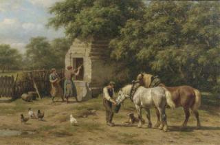 Willem Carel Nakken - De Gasthuisput bij Bemelen, Limburg: fresh water for the horses
