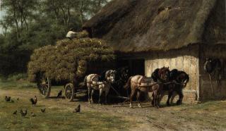 Willem Carel Nakken - Unloading the haycart