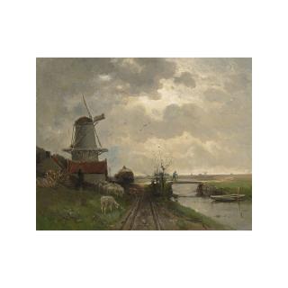 Willem Cornelis Rip - A Windmill In A River Landscape