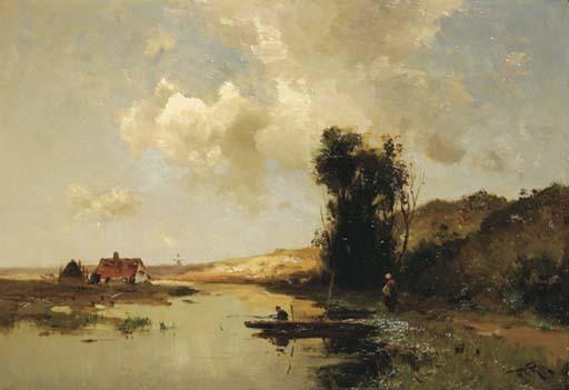 Willem Cornelis Rip - Omstreken van Loosduinen: fisherman in the dunes