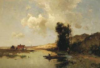 Willem Cornelis Rip - Omstreken van Loosduinen: fisherman in the dunes