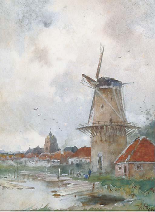 Willem Cornelis Rip - Windmill On The Edge of A Village