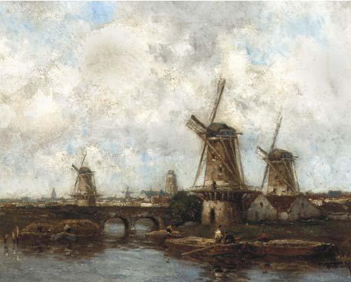 Willem Cornelis Rip - Windmills near Dordrecht