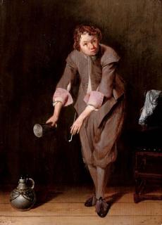 Willem Cornelisz. Duyster - A youth holding a silver cup and a pipe