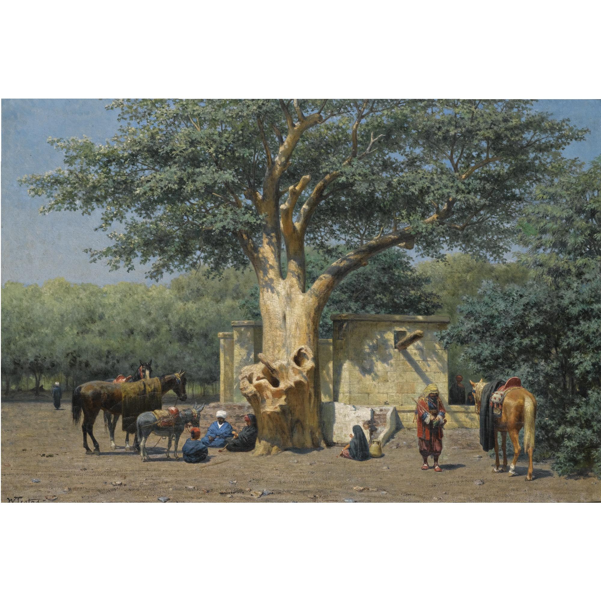 Willem De Famars Testas - Dutch the Well And Sycamore In Ezbekieh Square, Cairo